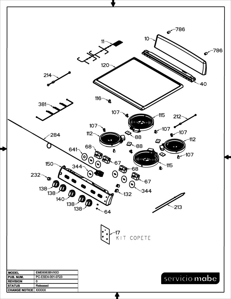Vidrio de puerta de estufa para Mabe 295D2883P002 CKD33812 CKD3381