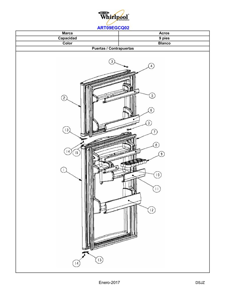 Bomba de agua para refrigerador Whirlpool CKD150715