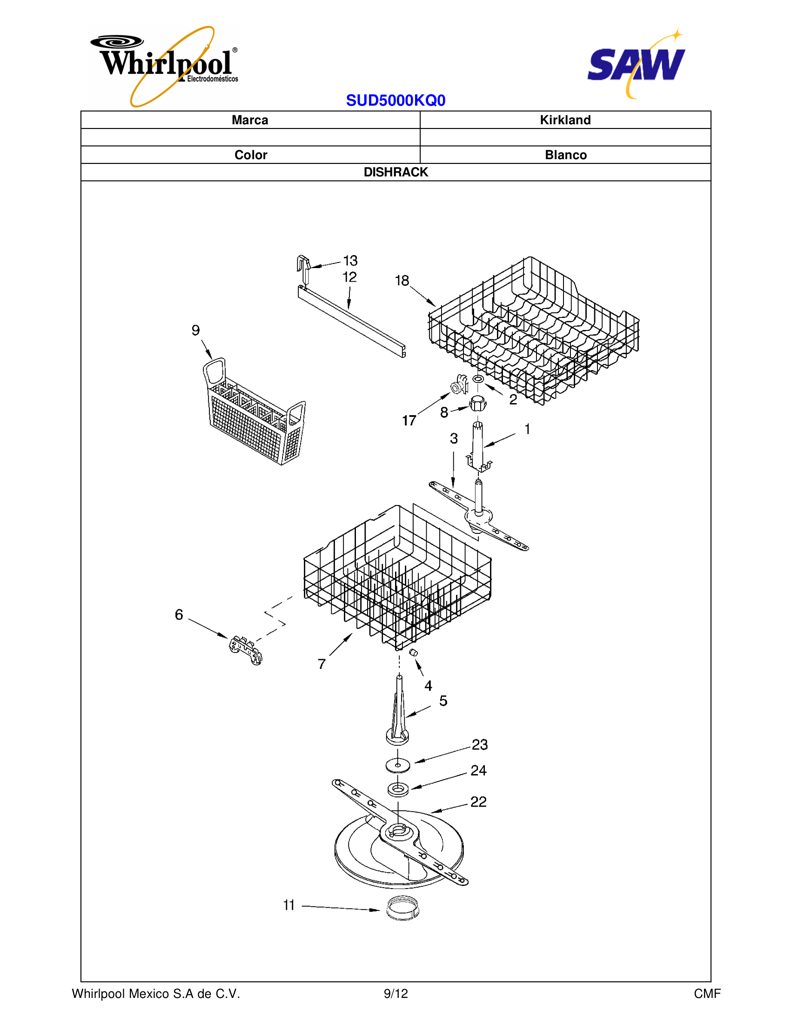 Whirlpool 3367910 Reemplazo - Pieza Descontinuada CKD152975