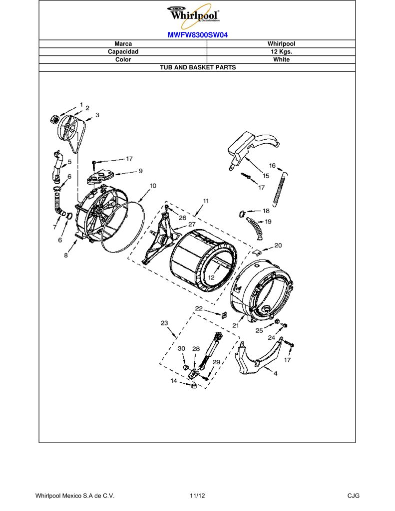 Pieza descontinuada W10202464 Whirlpool CKD154992