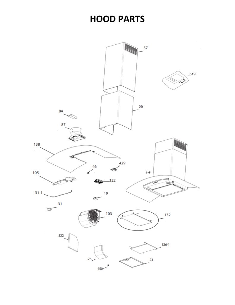 Conjunto de extractor de campana extractora W10692945 CKD1542689 CKD1542689