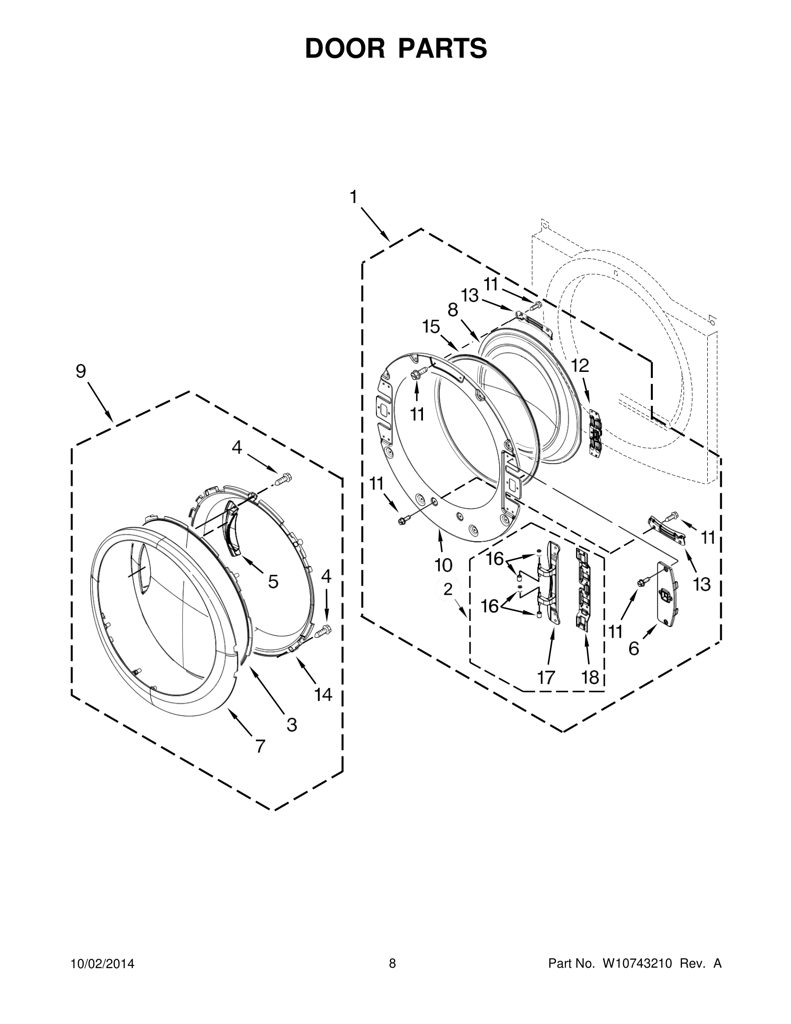 Puerta W10636276 CKD1542714 CKD1542714