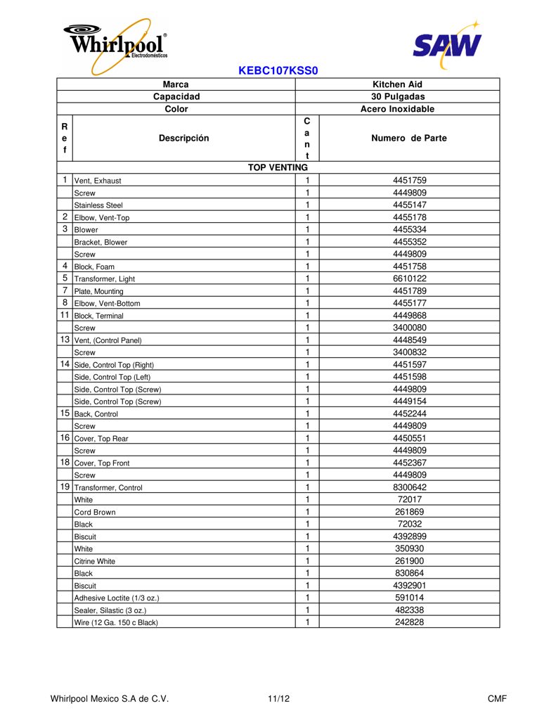 Espaciador 4452222 CKD1542784 CKD1542784