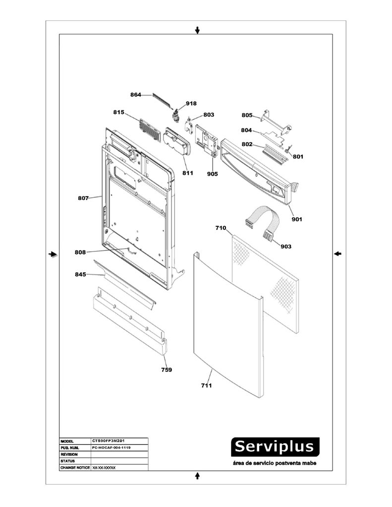 INNER DOOR & HINGE Assembly WD31X10027 CKD1547175 CKD1547175