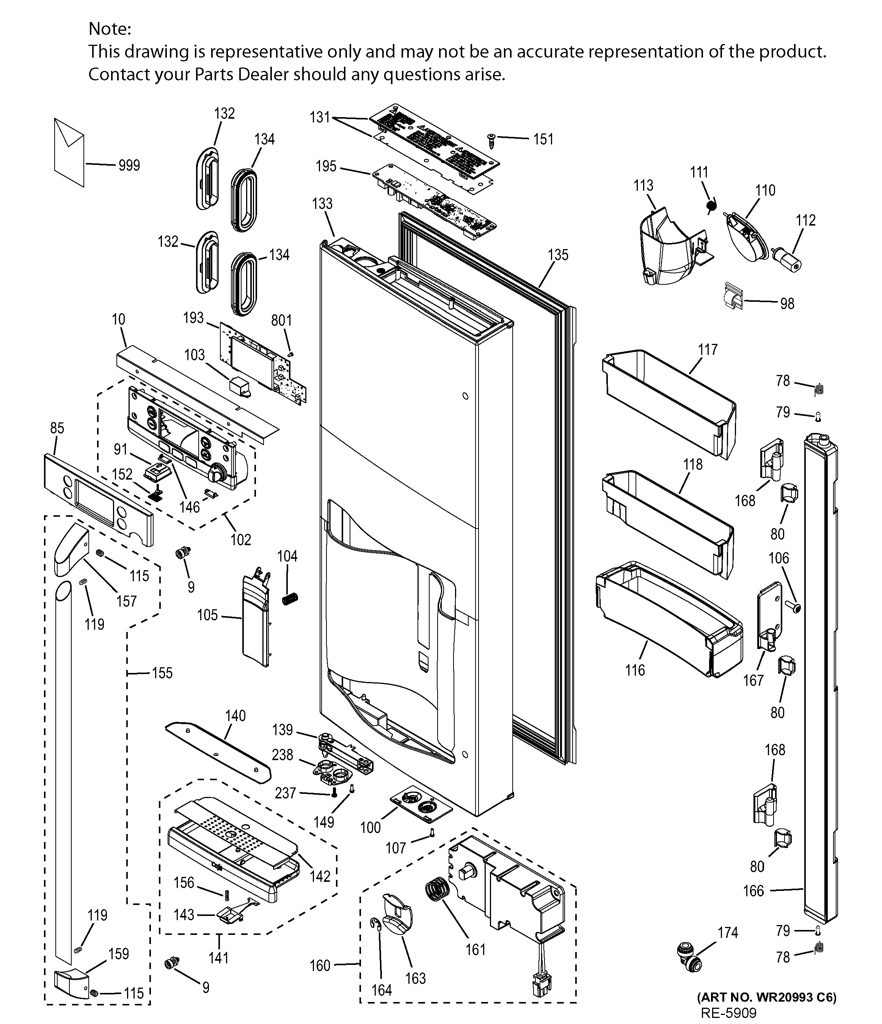 ICE BOX DOOR Assembly WR78X12862 CKD1551690 CKD1551690