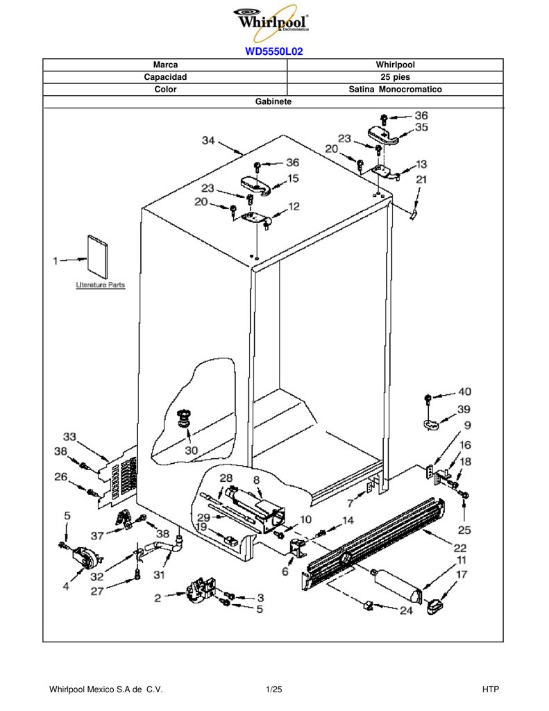 BISAGRA DE PUERTA W10287685 CKD1556276 CKD1556276
