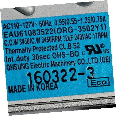 MOTOR, CA EAU60783827 CKD1561314 CKD1561314