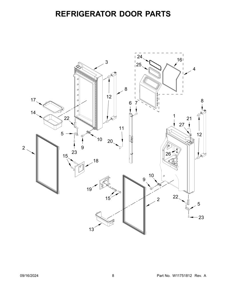 PIN, DOOR W10331749 CKD1562026 CKD1562026