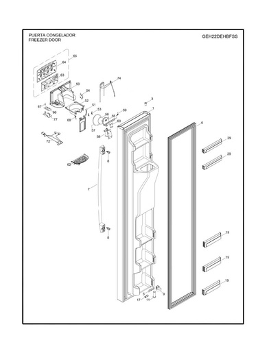 Bandeja Congelador Refrigerador Mabe 225D8829G001 - Genuina CKD91794