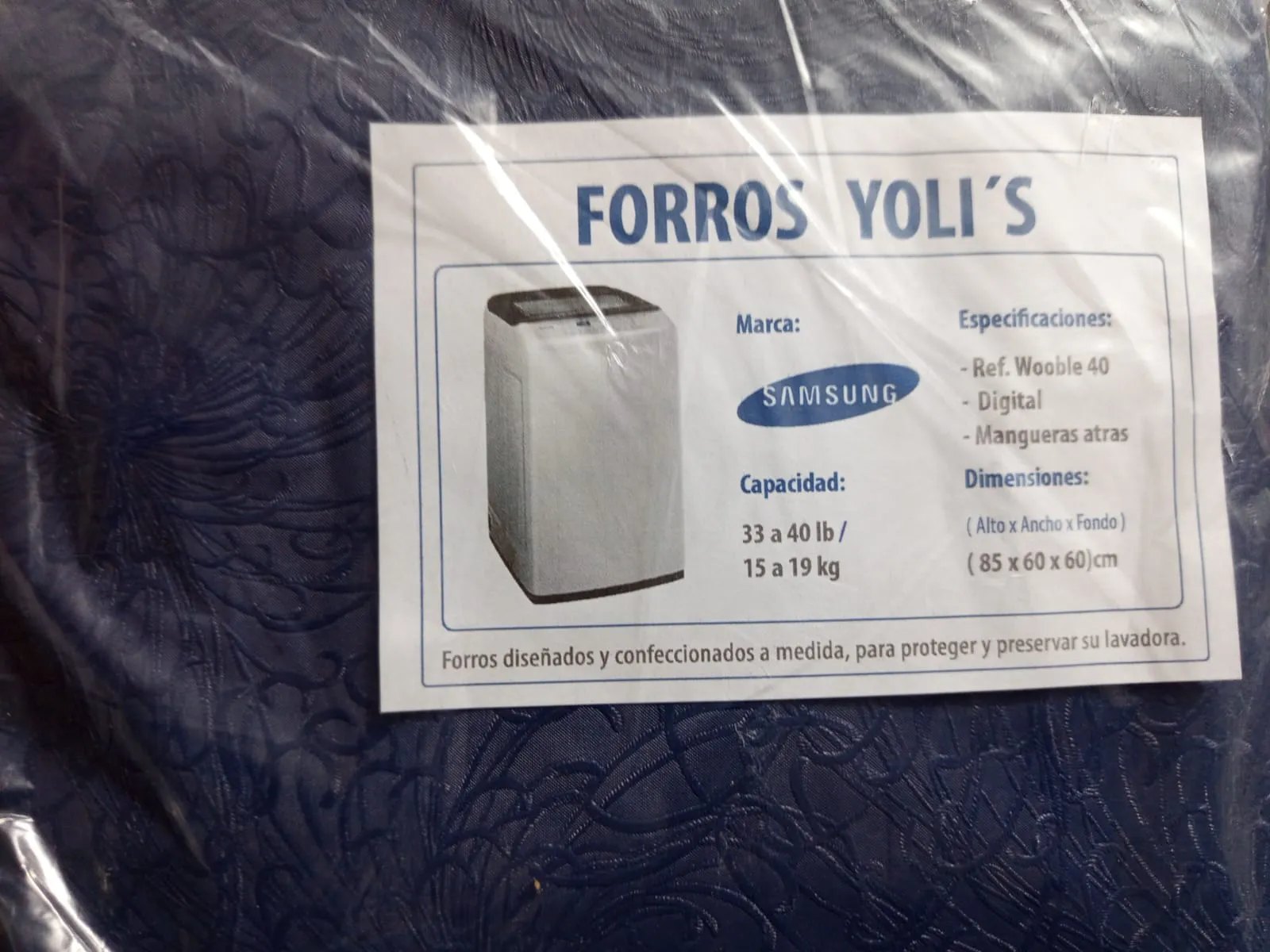 Forro azul para lavadora Samsung (85x60x60 cm) CKD91754