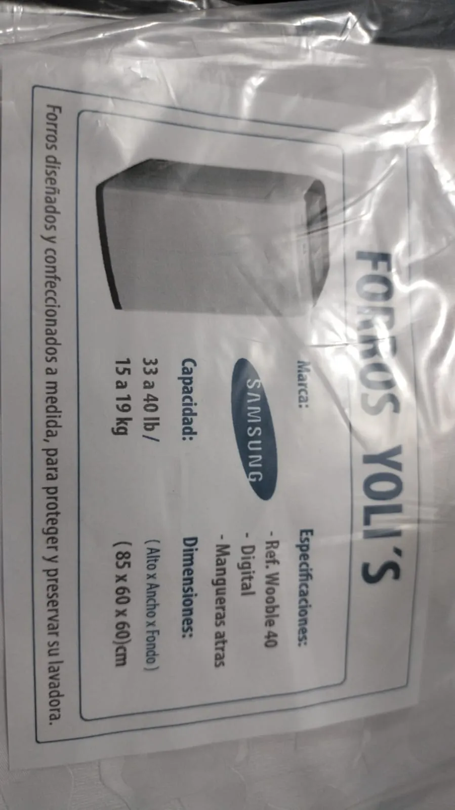 Cubierta blanca para lavadora Samsung 15-19kg CKD91761