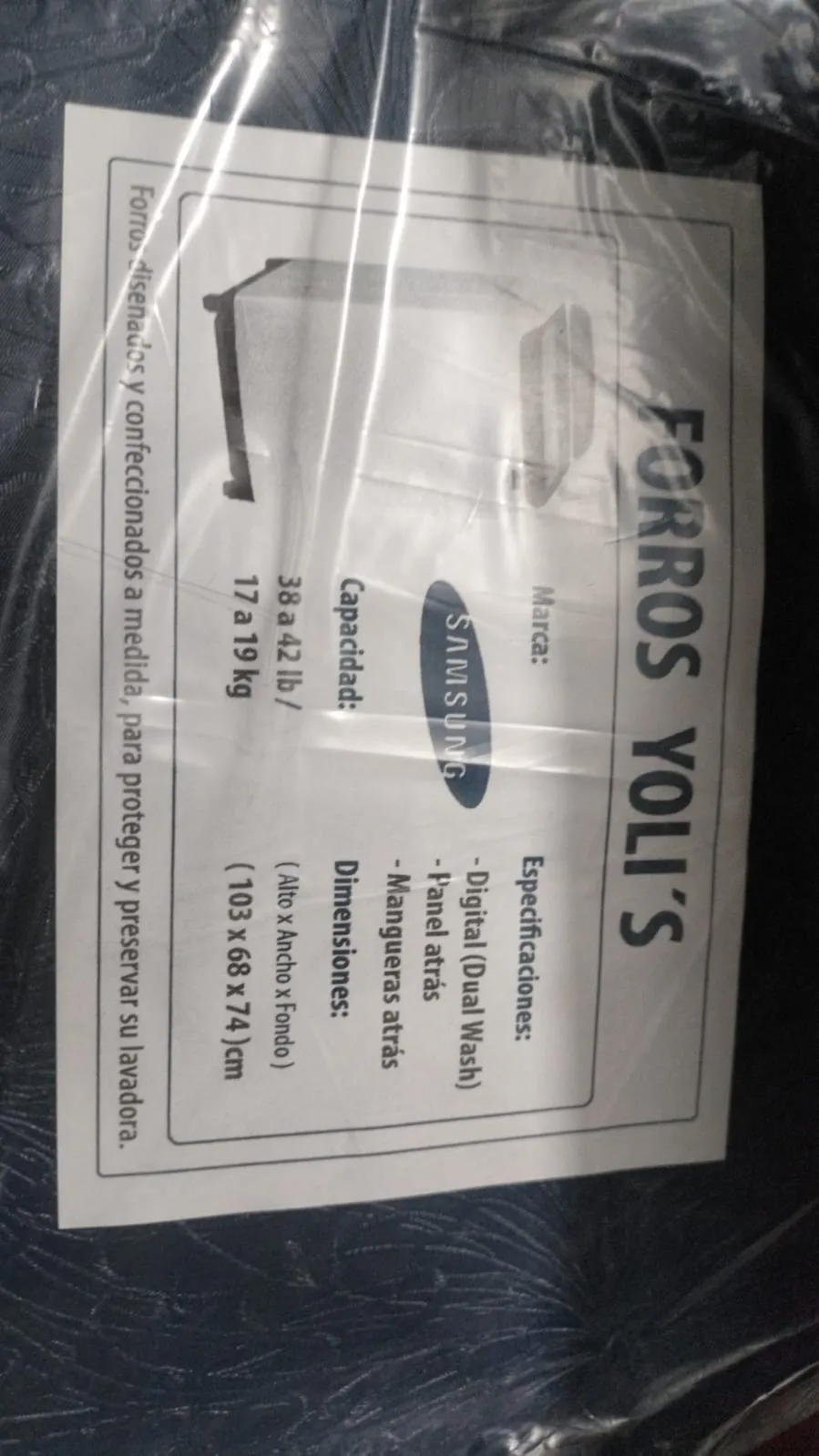 Cubierta para Lavadora Samsung Blue Dual Wash 103x68x74cm CKD90459