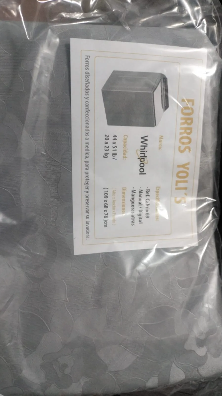 Cubierta Gris Lavadora Whirlpool CKD91790