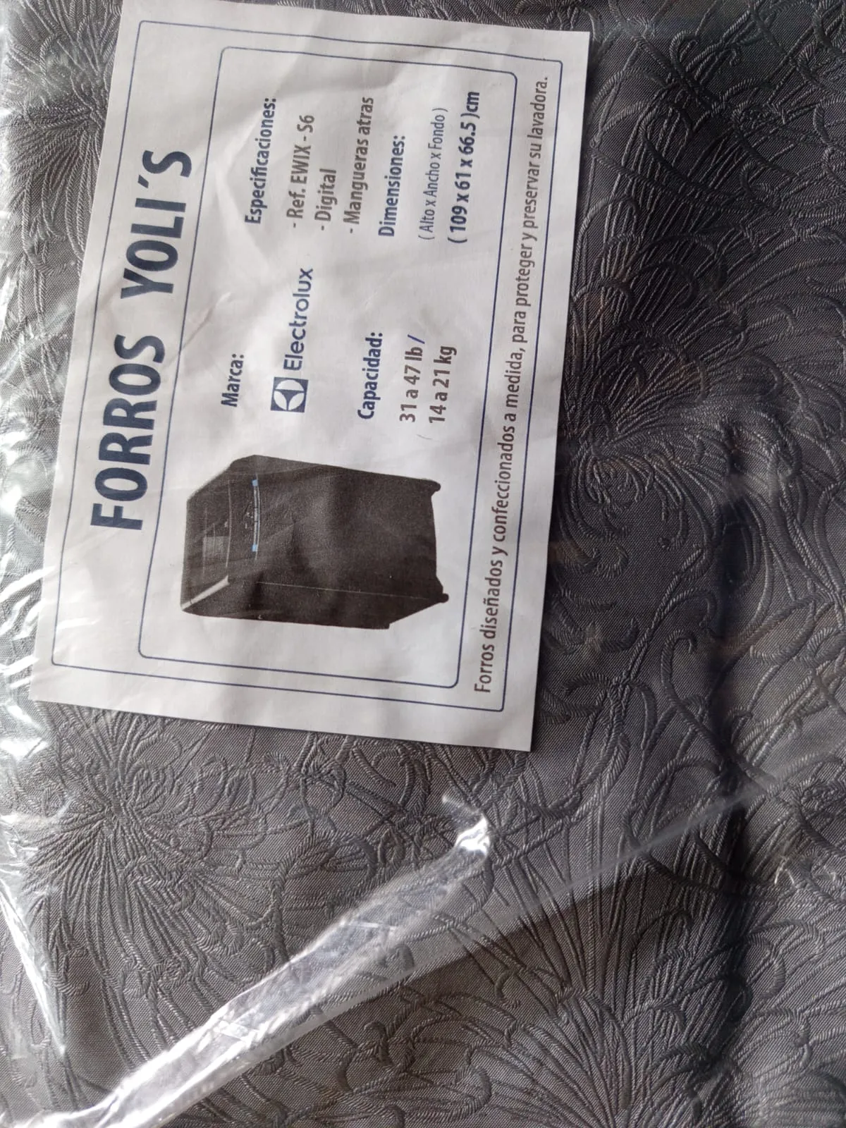 Cubierta gris para lavadora Electrolux EWIX S6 Digital CKD91750