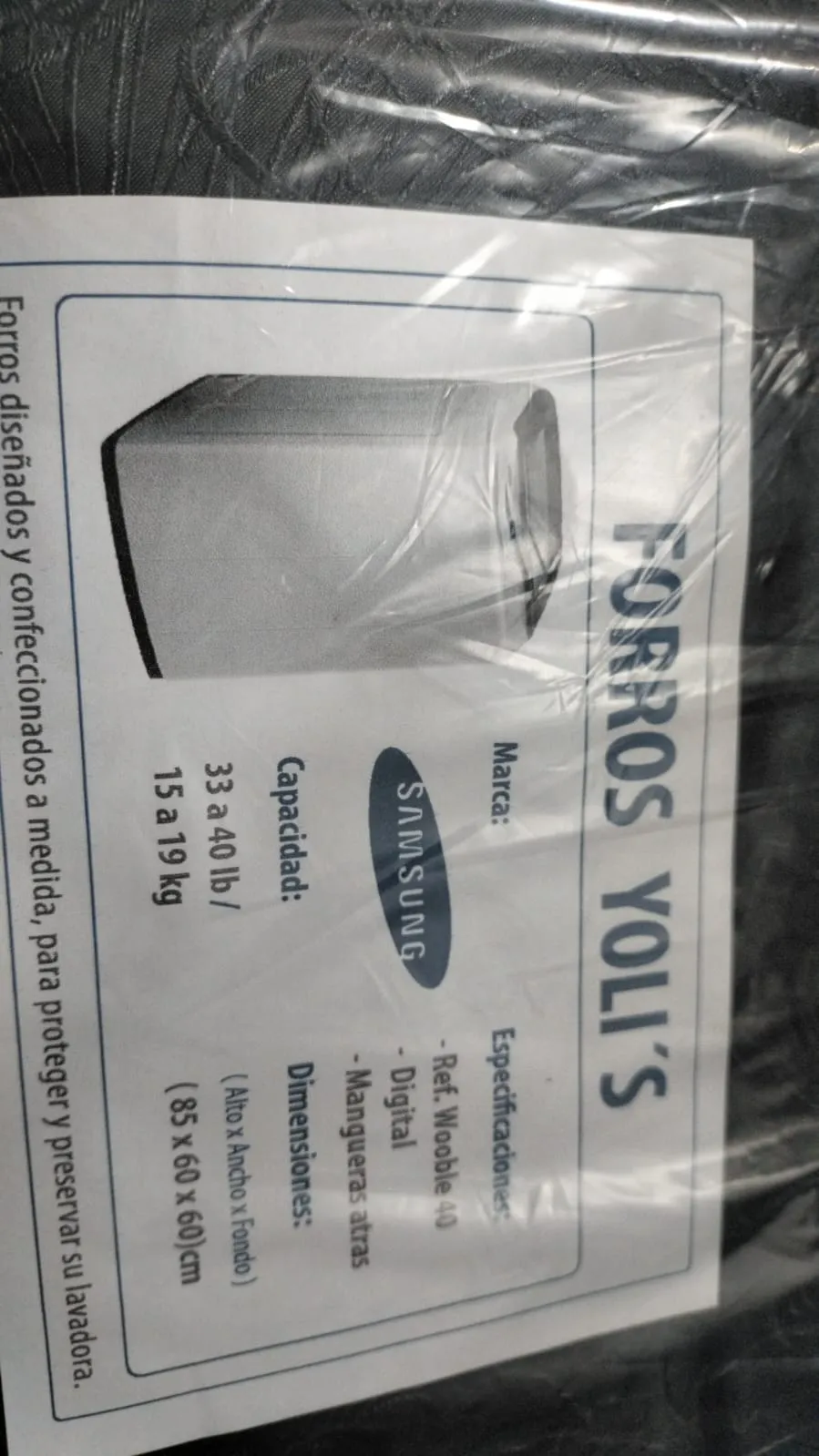 Forro Negro para Lavadora Digital Samsung CKD91764
