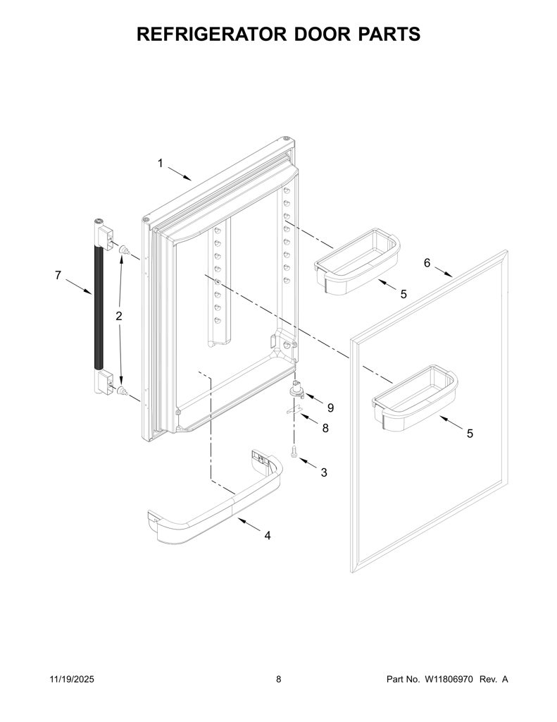 EMPAQUE DE PANEL FRONTAL W10443314 CKD1572021 CKD1572021