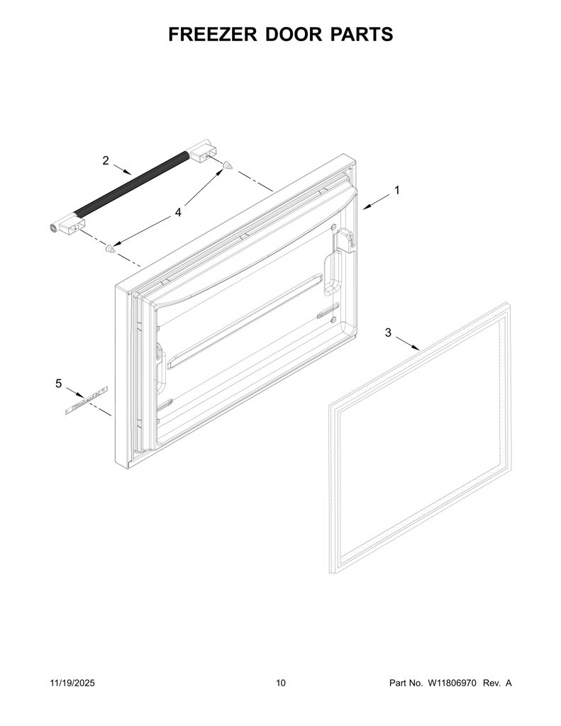 Empaque de Puerta de Congelador - Gris W10443316 CKD1572025 CKD1572025