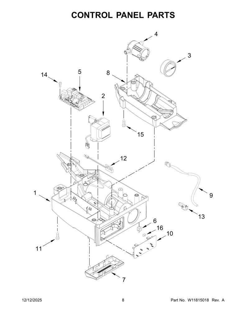 HOUSING-CONTROL,IM NO/HI W10477560 CKD1572530 CKD1572530